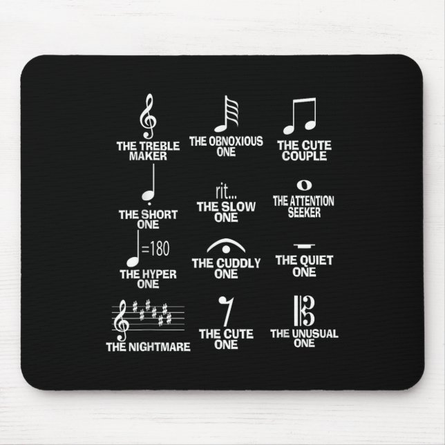 Alfombrilla De Ratón Musical Notes Symbol Definition Humor Funny Christ (Frente)