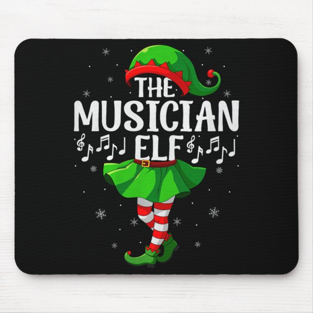 Alfombrilla De Ratón Musician Elf Christmas Girls Women Elf Squad Xmas  (Frente)