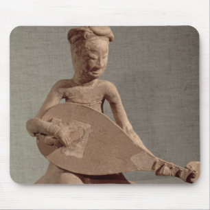Alfombrilla De Ratón Músico asentado que toca un laúd, de