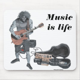 Alfombrilla De Ratón Músico de guitarra zombi Life Mousepad