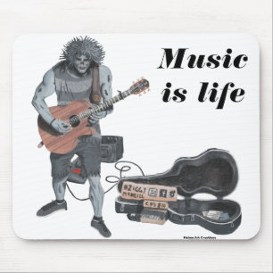 Alfombrilla De Ratón Músico de guitarra zombi Life Mousepad