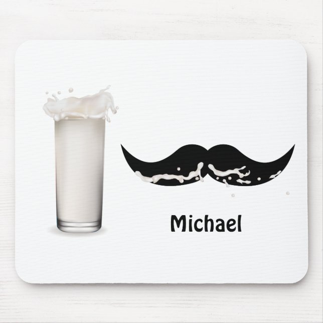 Alfombrilla De Ratón Mustache de leche personalizado (Frente)