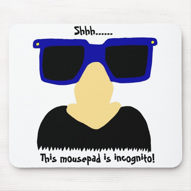 Alfombrilla De Ratón Mustache Incognito y Mousepad de Glasses (Frente)