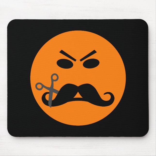 Alfombrilla De Ratón Mustache mousepad enojado (Frente)