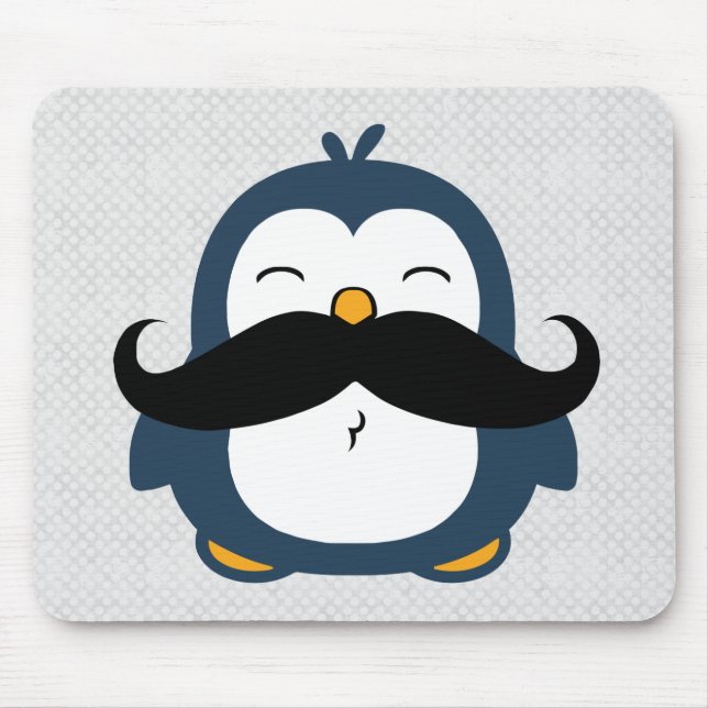 Alfombrilla De Ratón Mustache Penguin (Frente)