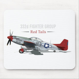 Alfombrilla De Ratón Mustango rojo de la cola P-51 de los aviadores de