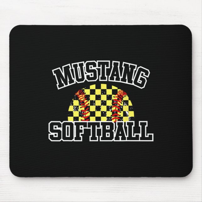 Alfombrilla De Ratón Mustangs Softll Mom Mustangs School Spirit Sports  (Frente)