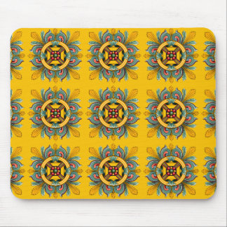 Alfombrilla De Ratón Mustard Victorian Tile Design