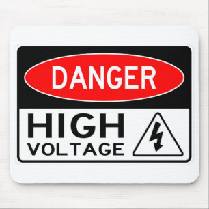 Alfombrilla De Ratón Muy divertido Peligro Rótulo de alta tensión