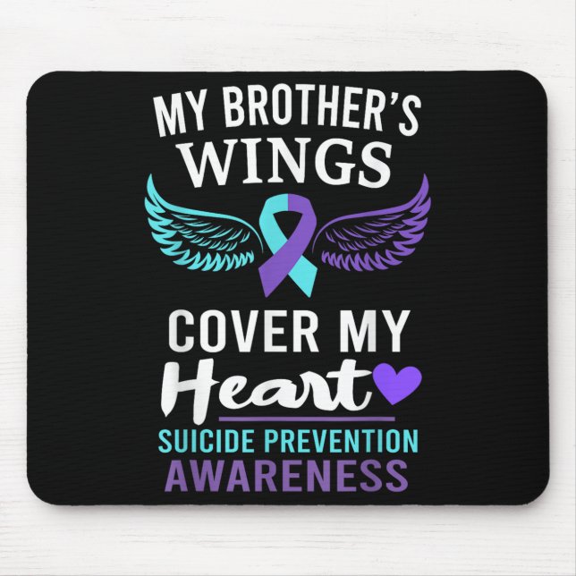 Alfombrilla De Ratón My Brother's Wings Cover Heart Suicide Awareness R (Frente)