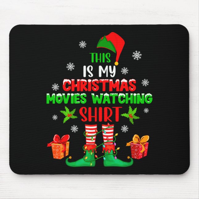 Alfombrilla De Ratón My Christmas Movies Watching Shirt Cute Elf Costum (Frente)