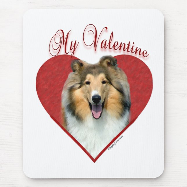 Alfombrilla De Ratón My Rough Collie Valentine (Frente)