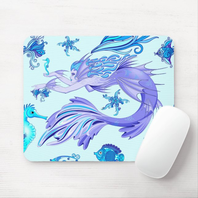 Alfombrilla De Ratón Mystic Mermaid Fairy Purple Creple Ceramic Tile (Con ratón)