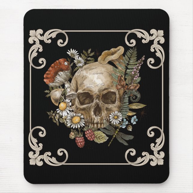 Alfombrilla De Ratón Mystic Skull Vintage Black (Frente)
