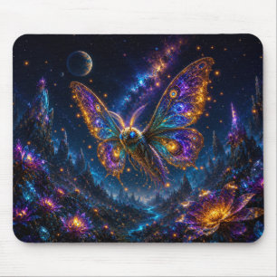 Alfombrilla De Ratón Mystical Blue & Gold Celestial Moth Mouse Pad