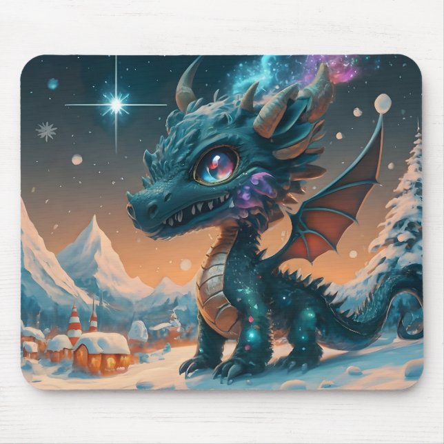 Alfombrilla De Ratón Mystical Chibi Dragon Winscape (Frente)