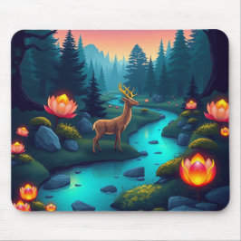 Alfombrilla De Ratón Mystical Forest Stream Mouse Pad