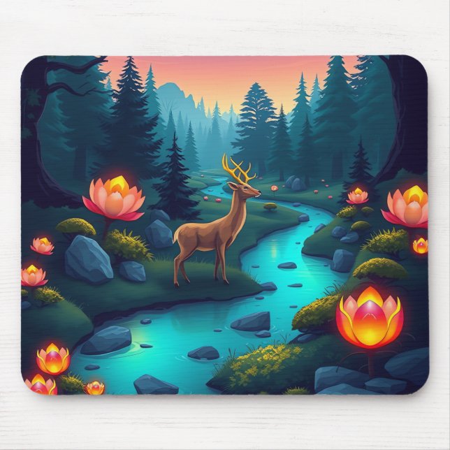 Alfombrilla De Ratón Mystical Forest Stream Mouse Pad (Frente)