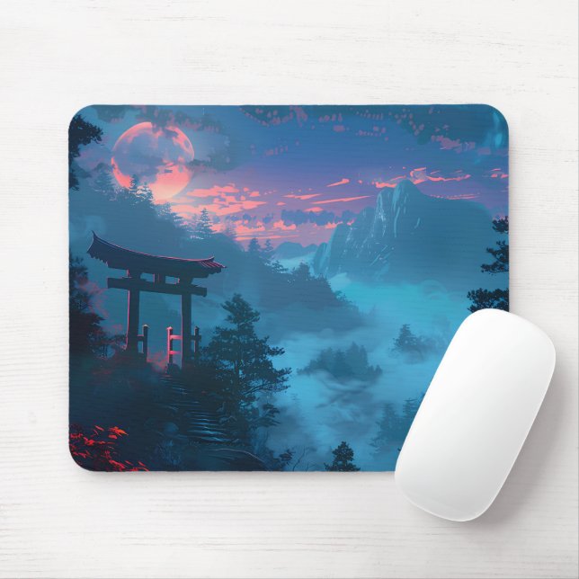 Alfombrilla De Ratón Mystical Japanese Torii Gate Mouse Pad (Con ratón)