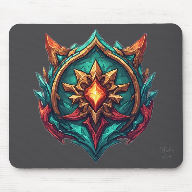 Alfombrilla De Ratón Mythic Dragon Crest Gamer Emblem (Frente)