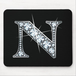 Alfombrilla De Ratón "N" Diamond Bling Mousepad