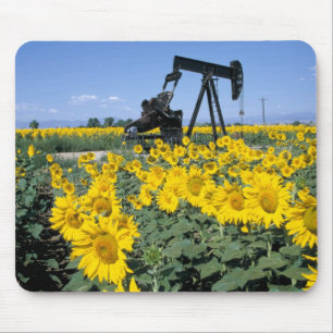 Alfombrilla De Ratón Na, EE. UU., Colorado, Girasoles, Torre de petróle