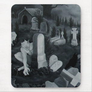 Alfombrilla De Ratón Nachts auf dem Friedhof - Teufel