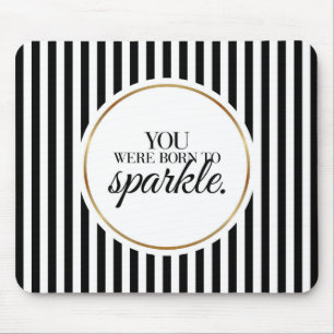 Alfombrilla De Ratón Nació Para Esparkle Typography Mousepad