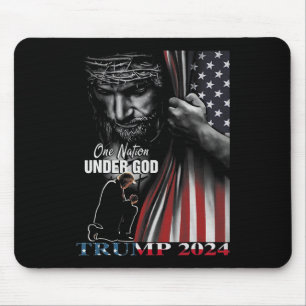 Alfombrilla De Ratón Nación bajo Dios Trump 2024 Dios Bandera Americana