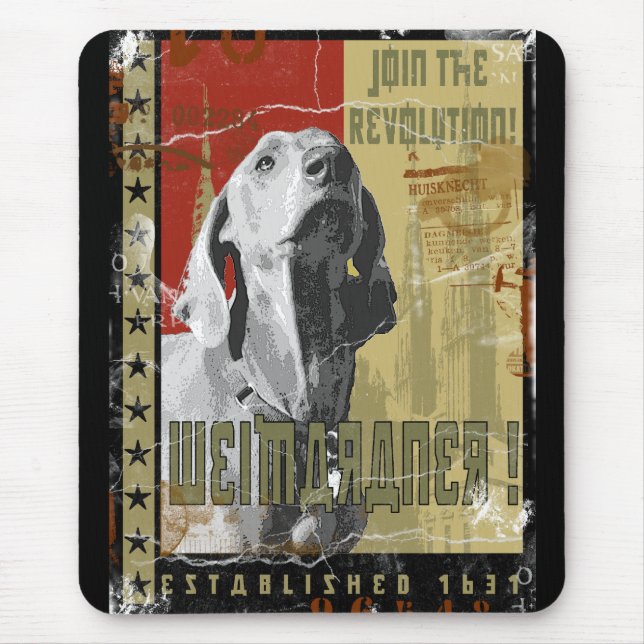 Alfombrilla De Ratón Nación de Weimaraner: ¡Vintage Weimaraner! (Frente)