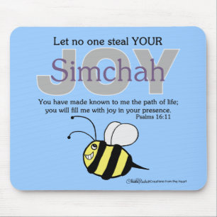 Alfombrilla De Ratón ¡Nadie robe tu alegría/Simchah! ¡Con abeja!