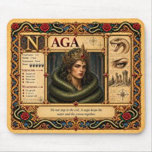 Alfombrilla De Ratón Naga, Arte de Bestiario Medieval