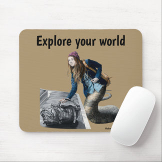 Alfombrilla De Ratón Naga Explorer World Travel Fantasy Art Mouse Pad