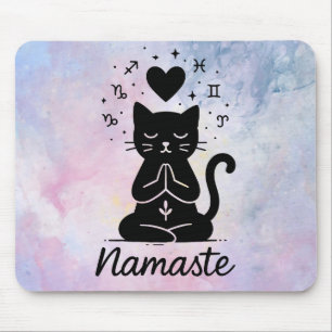 Alfombrilla De Ratón Namaste Cat Mousepad - Diseño de Gatos de Yoga Zen