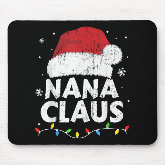 Alfombrilla De Ratón Nana Grandma Claus Christmas Lights Matching Famil (Frente)