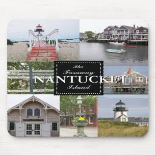 Alfombrilla De Ratón Nantucket el collage lejano Mousepad de la isla