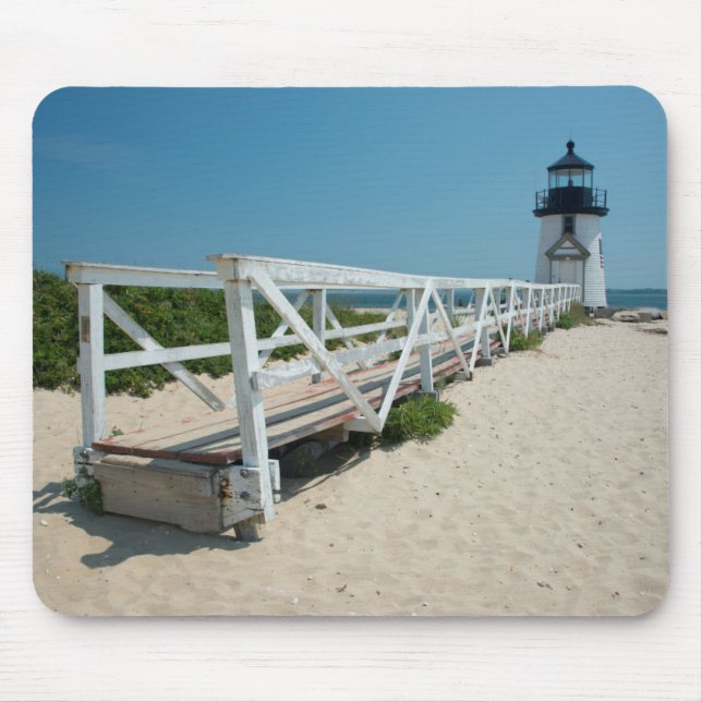 Alfombrilla De Ratón Nantucket. Faro de madera antiguo (Frente)