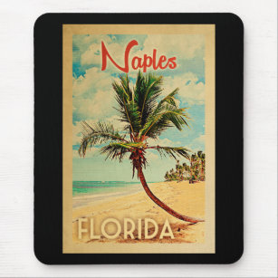 Alfombrilla De Ratón Nápoles Florida Palm Tree Beach Vintage Travel