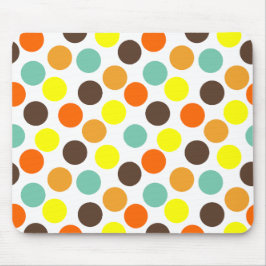 Alfombrilla De Ratón Naranja, amarillo, marrón, puntos azules