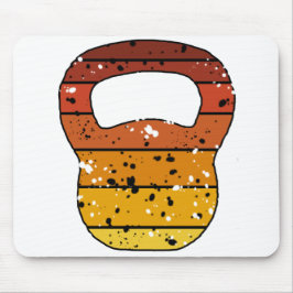 Alfombrilla De Ratón Naranja con problemas de Kettlebell Vintage Retro