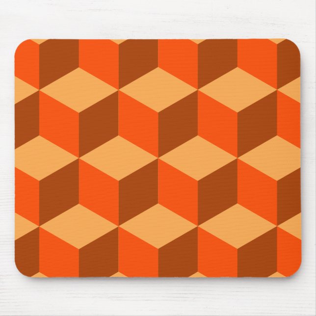 Alfombrilla De Ratón Naranja Cubes (Frente)