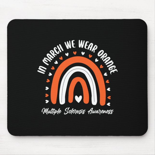 Alfombrilla De Ratón Naranja Cuta Cinta Ms Warrior Esclerosis Múltiple  (Frente)