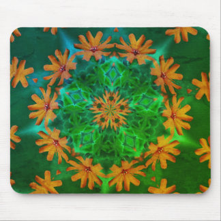 Alfombrilla De Ratón Naranja Daisy Abstract Flower Art