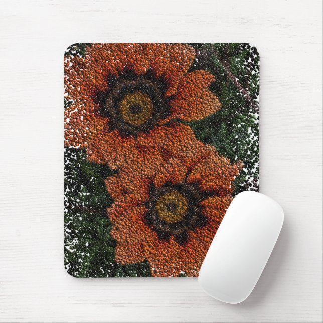 Alfombrilla De Ratón Naranja Daisy Balls Mouse Pad (Con ratón)