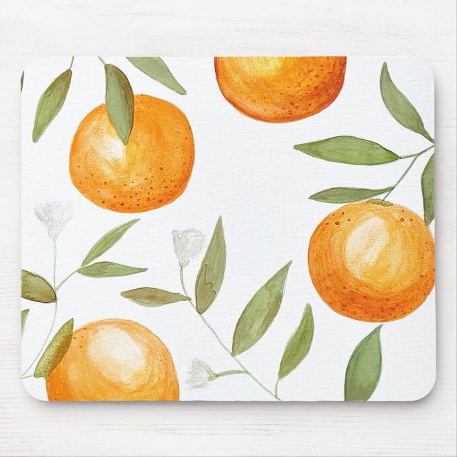 Alfombrilla De Ratón Naranja de acuarela Mousepad (Frente)