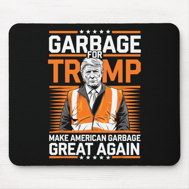 Alfombrilla De Ratón Naranja de basura Donald Trump chaleco de segurida (Frente)