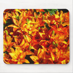 Alfombrilla De Ratón Naranja de bomberos Lily Flower Mousepad