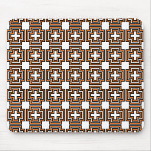 Alfombrilla De Ratón Naranja de cruces y plazas - Mousepad