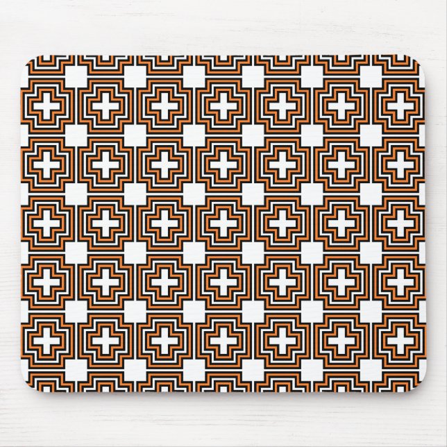Alfombrilla De Ratón Naranja de cruces y plazas - Mousepad (Frente)
