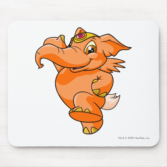 Alfombrilla De Ratón Naranja de Elephante (Frente)